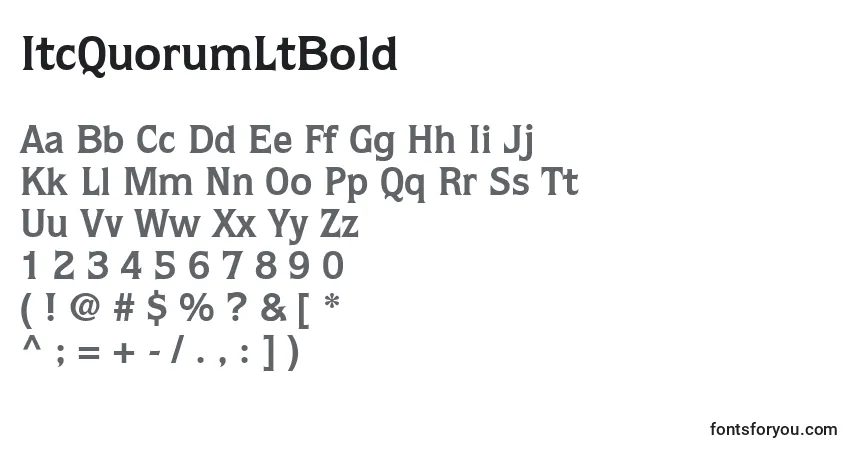 ItcQuorumLtBold-fontti – aakkoset, numerot, erikoismerkit