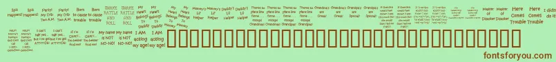 KrBabiez Font – Brown Fonts on Green Background