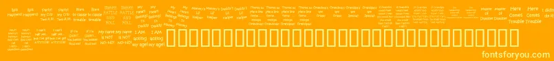 KrBabiez Font – Yellow Fonts on Orange Background