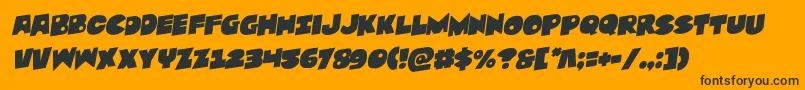 Zounderkiterotal-Schriftart – Schwarze Schriften auf orangefarbenem Hintergrund