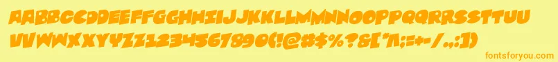 Zounderkiterotal Font – Orange Fonts on Yellow Background