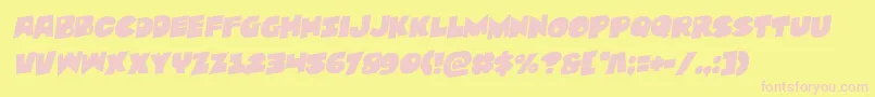 Zounderkiterotal Font – Pink Fonts on Yellow Background