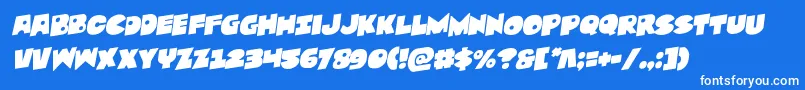 Zounderkiterotal Font – White Fonts on Blue Background