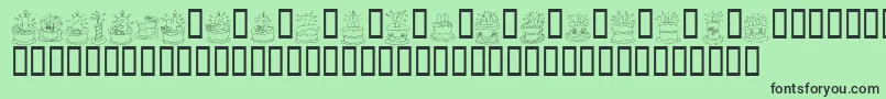 KrBirthdayCakeDings Font – Black Fonts on Green Background