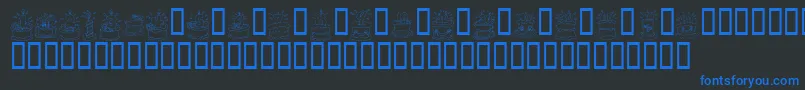KrBirthdayCakeDings Font – Blue Fonts on Black Background