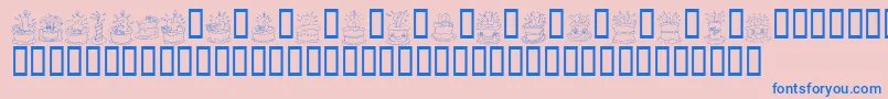 KrBirthdayCakeDings Font – Blue Fonts on Pink Background