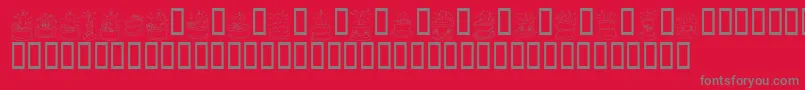 Weitere Informationen zur KrBirthdayCakeDings-Schriftart KrBirthdayCakeDings-Schriftart – Graue Schriften auf rotem Hintergrund