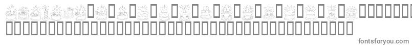 フォントKrBirthdayCakeDings – 白い背景に灰色の文字