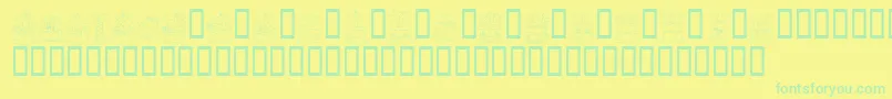 More about KrBirthdayCakeDings Font KrBirthdayCakeDings Font – Green Fonts on Yellow Background