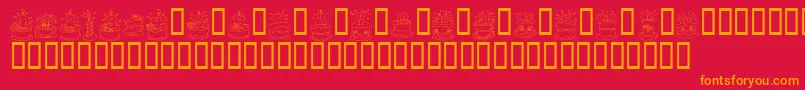 Police KrBirthdayCakeDings – polices orange sur fond rouge