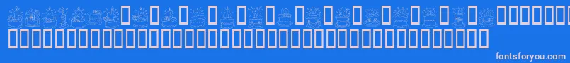 KrBirthdayCakeDings Font – Pink Fonts on Blue Background