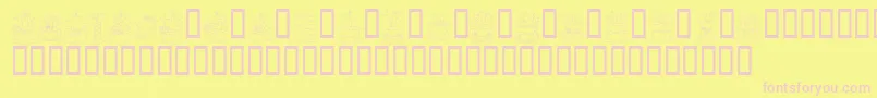 KrBirthdayCakeDings Font – Pink Fonts on Yellow Background