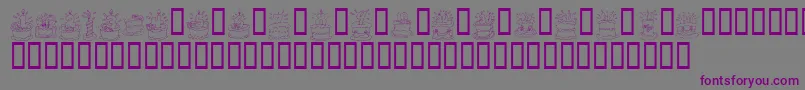 KrBirthdayCakeDings Font – Purple Fonts on Gray Background