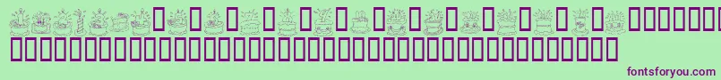 KrBirthdayCakeDings Font – Purple Fonts on Green Background