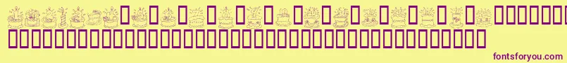 En savoir plus sur la police KrBirthdayCakeDings Police KrBirthdayCakeDings – polices violettes sur fond jaune