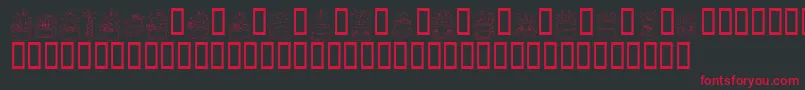 KrBirthdayCakeDings Font – Red Fonts on Black Background