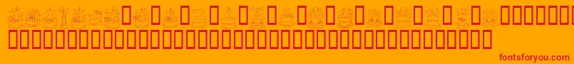 fuente KrBirthdayCakeDings – Fuentes Rojas Sobre Fondo Naranja
