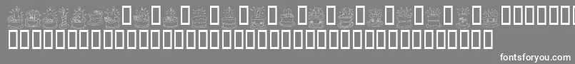 KrBirthdayCakeDings Font – White Fonts on Gray Background