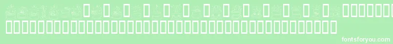 Więcej informacji o czcionce KrBirthdayCakeDings Czcionka KrBirthdayCakeDings – białe czcionki na zielonym tle