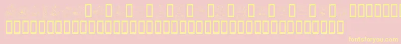 KrBirthdayCakeDings Font – Yellow Fonts on Pink Background