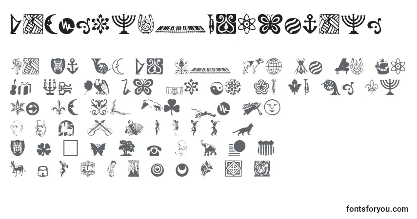 Czcionka Davysotherdingbats – alfabet, cyfry, specjalne znaki