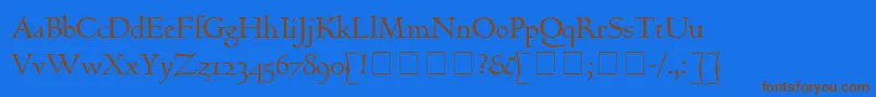 GoudyHundred Font – Brown Fonts on Blue Background