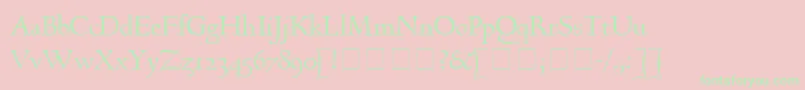 GoudyHundred-Schriftart – Grüne Schriften auf rosa Hintergrund
