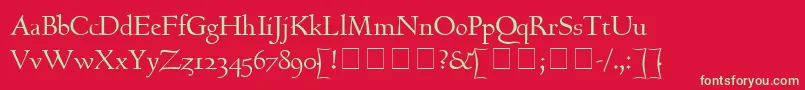 GoudyHundred Font – Green Fonts on Red Background
