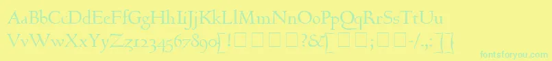 Czcionka GoudyHundred – zielone czcionki na żółtym tle