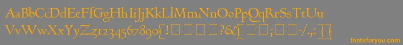 GoudyHundred-Schriftart – Orangefarbene Schriften auf grauem Hintergrund