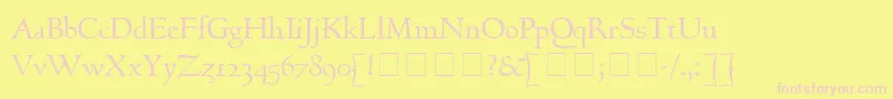 GoudyHundred Font – Pink Fonts on Yellow Background