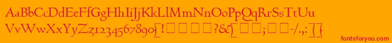 GoudyHundred Font – Red Fonts on Orange Background
