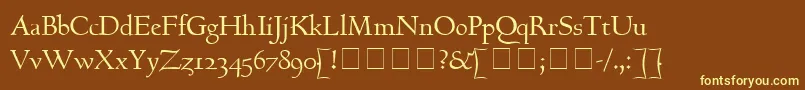 GoudyHundred Font – Yellow Fonts on Brown Background
