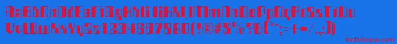 CompstyleRegular Font – Red Fonts on Blue Background