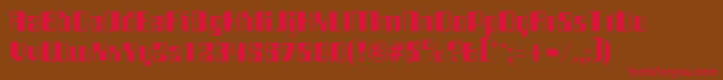 フォントCompstyleRegular – 赤い文字が茶色の背景にあります。