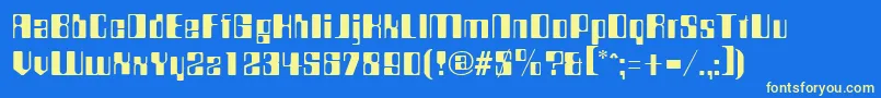 Czcionka CompstyleRegular – żółte czcionki na niebieskim tle