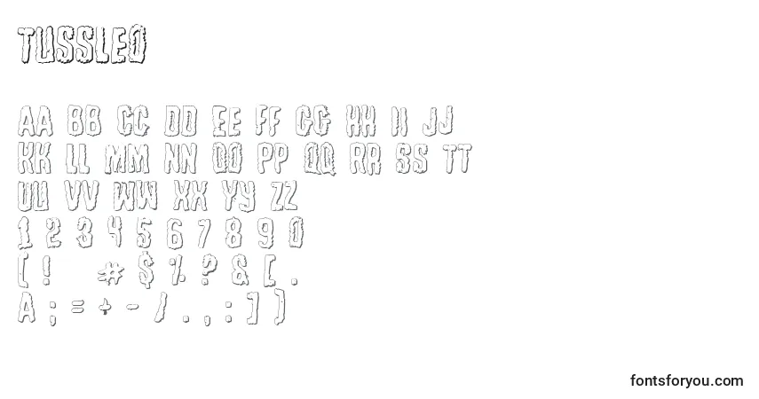 A fonte Tussleo – alfabeto, números, caracteres especiais