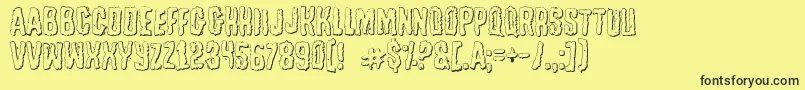 Tussleo Font – Black Fonts on Yellow Background