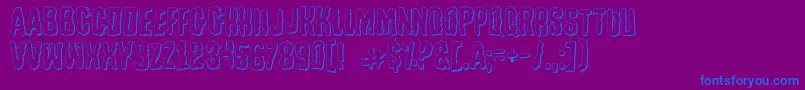 Czcionka Tussleo – niebieskie czcionki na fioletowym tle