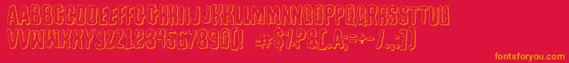Tussleo Font – Orange Fonts on Red Background