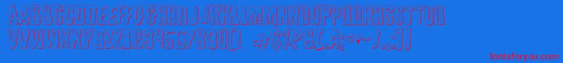 Tussleo Font – Red Fonts on Blue Background