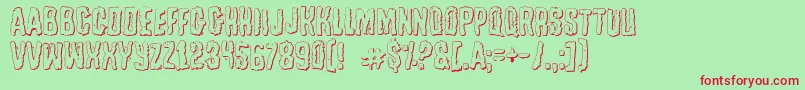 Tussleo Font – Red Fonts on Green Background