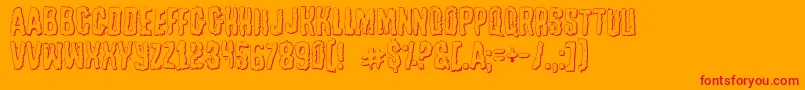 Tussleo Font – Red Fonts on Orange Background