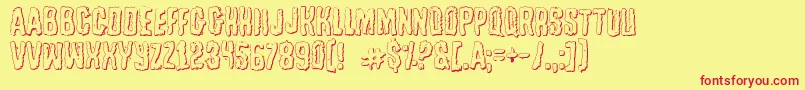 Tussleo Font – Red Fonts on Yellow Background