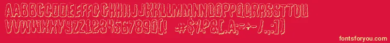 Tussleo Font – Yellow Fonts on Red Background