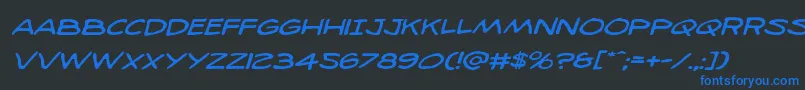 98bottlesexpandital Font – Blue Fonts on Black Background