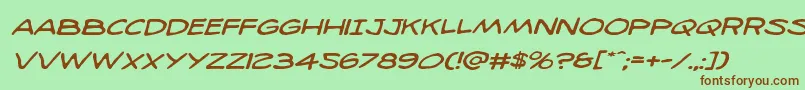 98bottlesexpandital Font – Brown Fonts on Green Background