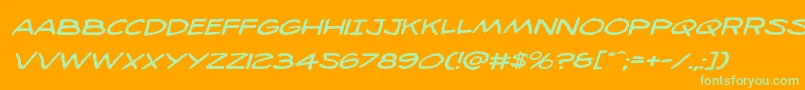 98bottlesexpandital Font – Green Fonts on Orange Background