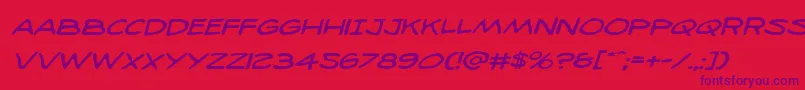 98bottlesexpandital Font – Purple Fonts on Red Background