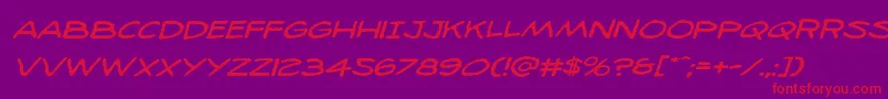 98bottlesexpandital Font – Red Fonts on Purple Background